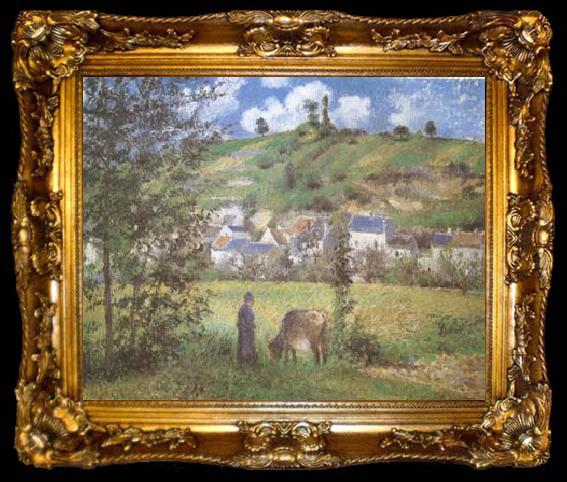 framed  Camille Pissarro Landscape at Chaponval (mk09), ta009-2
